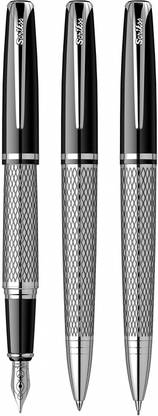 Scrikss Pera Chiseled Body with Chrome plated Wave Pattern Pen Gift Set