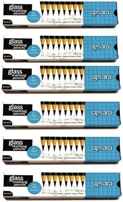 APSARA Wax Based Glass Marking Pencils in BLACK Colours 60 Pencil
