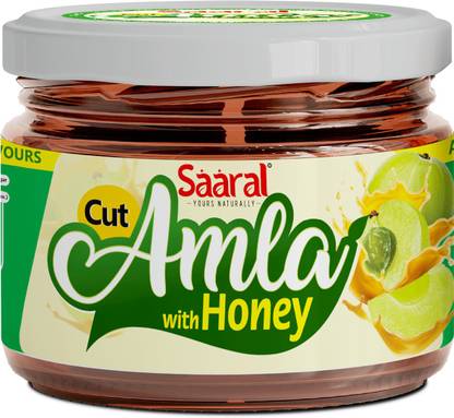 saaral Honey Amla Murabba (seedless) Soaked in Nautal Honey (seedless) Green Gooseberry Murabba