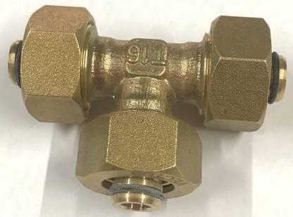 V2A Composite Equal Tee Brass 1216 x 1216 x 1216 3-Way Tee Pipe Joint