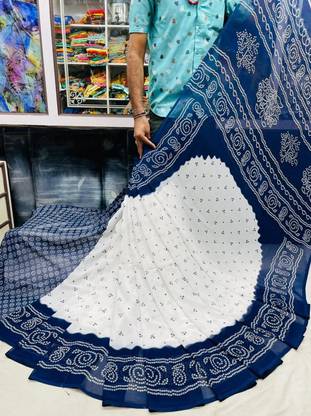 Printed Bandhani Georgette Saree