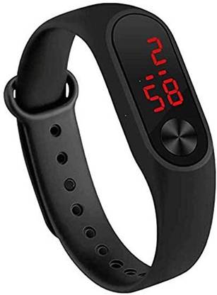 unick New Black Smart LED Watch For Boys And Girls High Quality With Full Black Screen