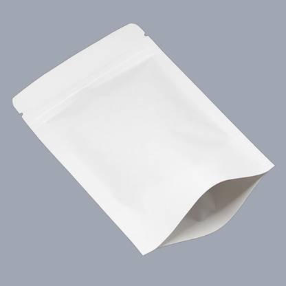 Enmark white stand up pouch 1kg zipper matt with window 8"x12" paper craft Pack of 50 Paper Storage Pouch