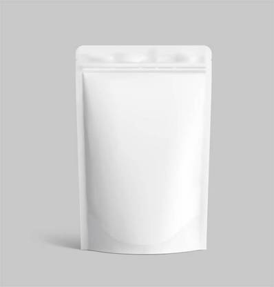 Enmark white stand up pouch 250-300gm zipper matt with window Kraft 6"x 9"Pack of 50 Paper Storage Pouch