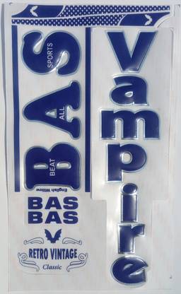 COTTONTAIL 3D Bas Vampire | Retro Vintage Classic Edition | Embossed Cricket Bat Sticker Bat Sticker