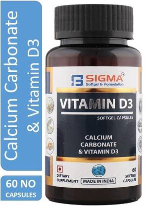 SIGMA SOFTGEL Calcium Carbonate & Vitamin D3 for Joint Health Support & Immunity