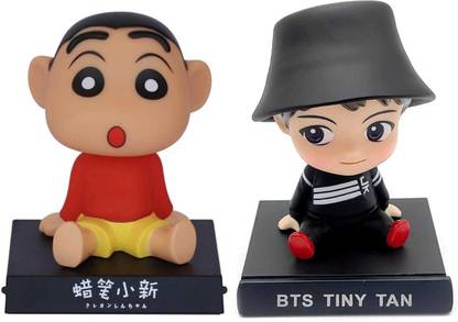 JAINSON MARTIN Combo Of Shinchan Action Figure And BTS Tiny Tan Jungkook Anime Bobblehead