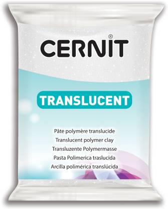 Cernit Polymer Clay - Translucent Series - 56 Grams - Glitter White - Made in Belgium Art Clay