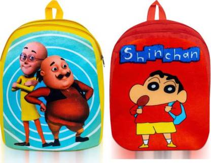 Hriday Soft Quality Motu Patlu & Shinchan Bag for kids School Bag School Bag