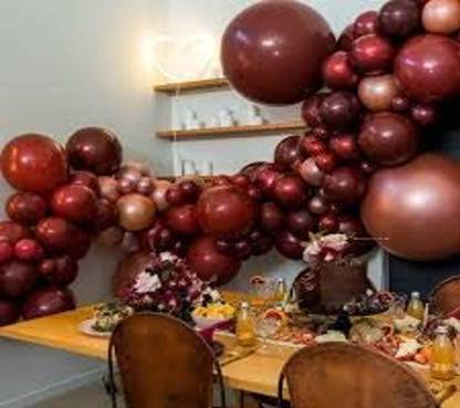 DEVDHI FUN PARTYZ Solid Birthday Latex Balloon, Pink, Wine Burgundy Balloon