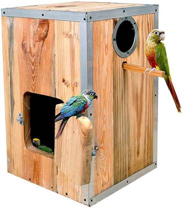 Taiyo Pluss Discovery Small Conure Breeding Nest Box,Natural Pinewood for SunConure&Small Conure Birds Bird House