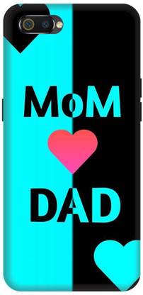 3D U PRINT Back Cover for Realme C2,RMX1941 Printed Mom & Dad Mobile Back Cover