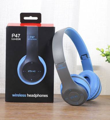 Techobucks Extra Bass Wireless P-47 Bluetooth Over-ear Headphone Foldable Stereo Headset Bluetooth