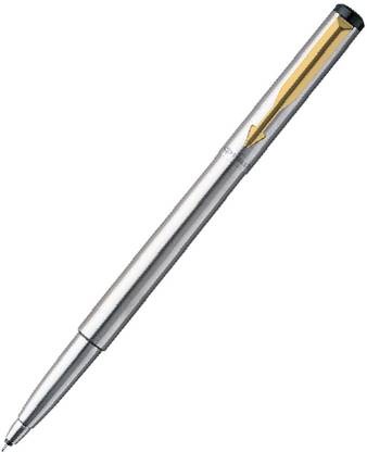 PARKER VECTOR STAINLESS STEEL GT ROLLERBALL PEN pack of 1 (SILVER) Roller Ball Pen