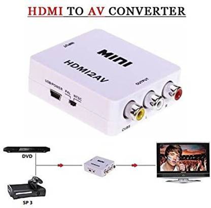 TERABYTE MINI HDMI TO AV Converter Full HD Video 720/1080p UP Scaler Media Streaming Device