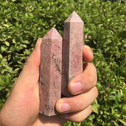 Multiagate Grade Crystal Wands, Healing Crystal Point, Faceted Prism Bar Crystal Tower Decorative Showpiece  -  10 cm