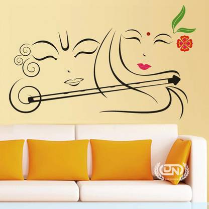 Decor now Religious Size : ( 16-inch x 24-inch) Radha Krishna Portrait Wall Stencil Reusable Wall Painting Stencil for Home Decoration Wall Stencil Stencil