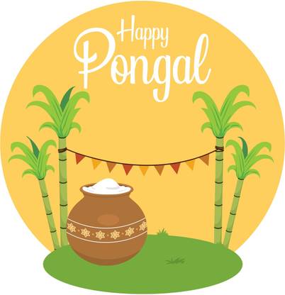 Sudarshan Creatives 58 cm HAPPY PONGAL 'Wall Sticker For Festival Self Adhesive Sticker