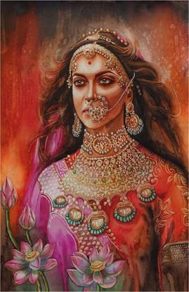 Sudarshan Creatives 59 cm Padmavati 3D Painting Wall Sticker Self Adhesive Sticker