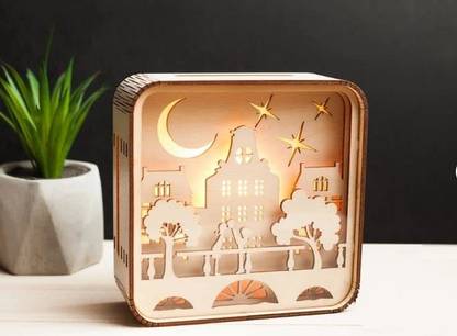 HUEX Plywood Laser Cutting Decoration, Gift with led light, Lantern Lamp Night Lamp