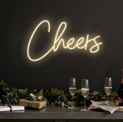 THE PARTY PLANET Cheers/Cheers!,Wedding neon sign,Bar Sign,Custom Neon Sign Table Lamp