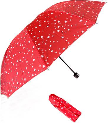 Chhatram 4 Fold Umbrella, UV/Wind protection, 25", Men/Women (Red) Umbrella
