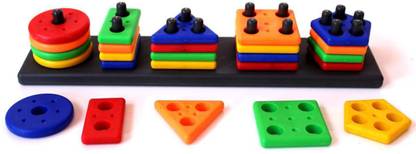 एरिज़न Geometric Board:Stacking Block Game for Kids,Shape & Color Recognition (25 pc)