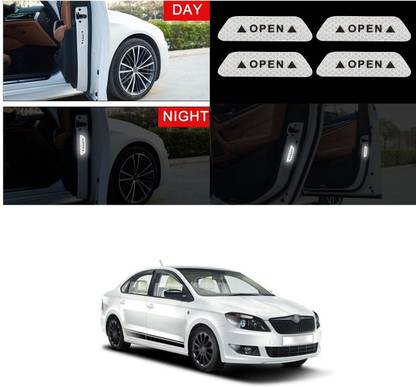 XZRTZ Car Door Open Anti-Collision Reflective Stickers Tape I204 Matte, Glossy, Chrome Skoda Rapid Side Garnish