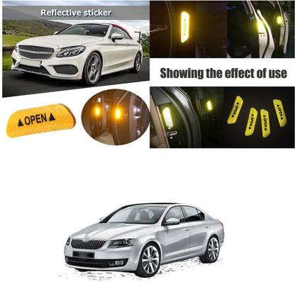 PRTEK Car Door Open Anti-Collision Reflective Stickers Tape I461 50 mm x 5 m Yellow Reflective Tape