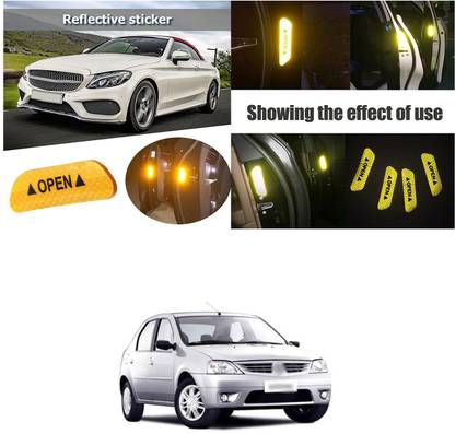 PRTEK Car Door Open Anti-Collision Reflective Stickers Tape I368 50 mm x 5 m Yellow Reflective Tape