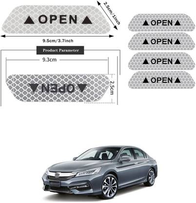 PRTEK Car Door Open Anti-Collision Reflective Stickers Tape I19 50 mm x 5 m Silver Reflective Tape