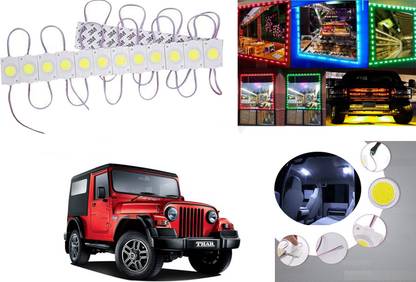 SHOP4U Waterproof White LED Ultra Bright Module Lights for Mahindra Thar Car Fancy Lights