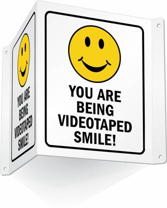 RLDigitalUnits Projecting V-Sign: You Are Being Videotaped Smile Emergency Sign