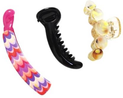 NewJainTraders NJT - Combo of Mirchi Banana Clip, Banana Clip & Hair Clutcher - 3 Pcs (Multi01) Banana Clip