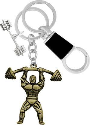 KYP Fashion Dumbbell Barbell Workout Gift for BodyBuilder Pendant Keyring Key Chain