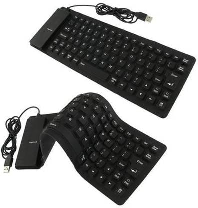ROQ Set Of 2 Premium Series Flexible Foldable Wired USB Laptop-size Laptop Keyboard Compatible with Desktop, Laptop, Tablet, iPad, Mac