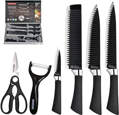 JAYAYOGESHWAR everrich 6 pcs daily use Kitchen Knives Set with Gift Box Kitchen Tool Set