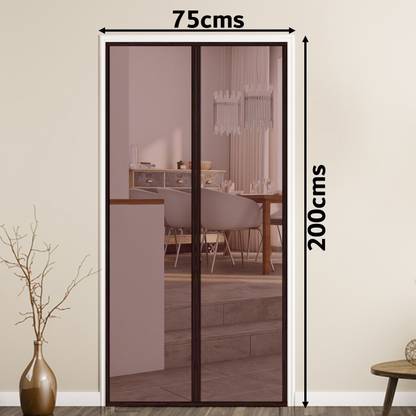 Lifekrafts Magnetic Door Mosquito Net Screen 200cm Height x 75cm Width -Brown Colour Insect Net