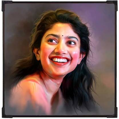 FURNATO | Sai Pallavi Poster & Painting with UV Coated MDF Frame | Home Decor Digital Reprint 12 inch x 12 inch Painting
