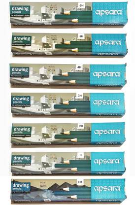 APSARA Drawing Pencil HB H 2H 3H 4H 5H 6H (PACK OF 70 PENCIL) WITH 7 ERASER Pencil