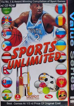 SPORTS UNLIMITED PC CD GAMES COLLECTION , 6 CDs 10 FULL GAMES, PC CD ROM (1ST)