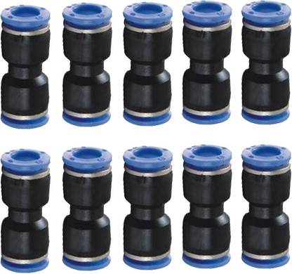 HOSEMART 8mm X 8mm PU Union Pack of 10 Pneumatic Fitting Connector 8mm OD Pipe Tube 2-Way Union Pipe Joint