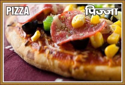 Poster Poster Stickers For Hotel Restaurant Caterer Pizza Series-14 Copy Large Poster sl1914 (36x24 Inches, Matte Paper, Multicolor) Fine Art Print