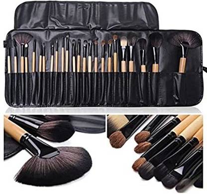 CYMA Makeup Brush Set With Pu Leather Case - Black, 24 Pieces