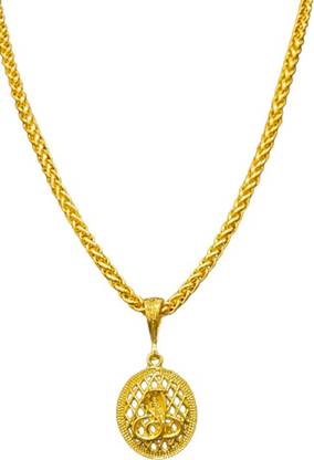 Sipradh Snake JALI ROUND & JAYPURI chain Gold-plated Alloy Pendant Set
