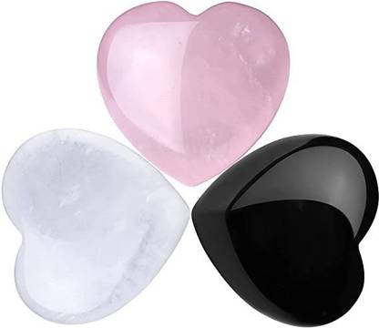 Multiagate Rose Quartz Love Heart Palm Stone Natural Healing Clear Crystal Obsidian Bulk Polished Asymmetrical Crystal Pebbles