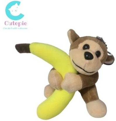 Cutepie Premium Monkey Soft Toy Keychain Useful for (school bags, keys etc.)  - 15 cm
