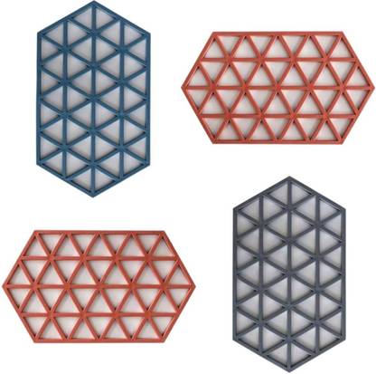 HENIJ Silicone Trivets Mat, Dishwasher Safe, Non-Slip Mat (Random Pattern & Color Polyvinyl Chloride Trivet