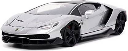 Jada Lambo Centenario Gray Metallic with Black Top Hyper-Spec Series Diecast Model