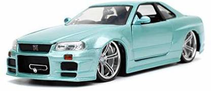 Jada Fast & Furious 1:24 Brian's Nissan Skyline GT-R R34 Blue Green Die-cast Car